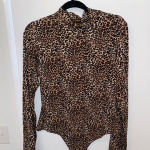 Cheetah mock neck body suit!